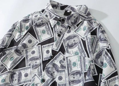 "Billionaire" Unisex Men Women Streetwear Button Up Shirt Daulet Apparel