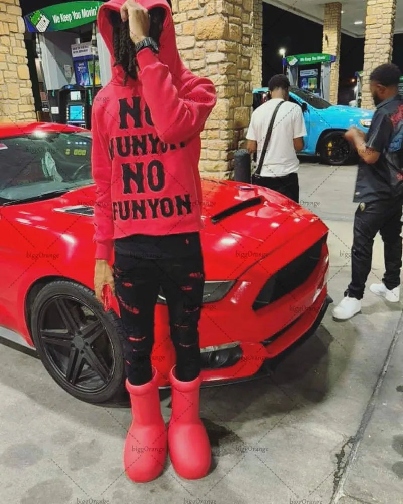 Colorful New Trendy Gothic Pattern Letter Print Oversized Hoodie Men's Street Hip-Hop Loose Long Sleeve Pullover Women's Street King Limited