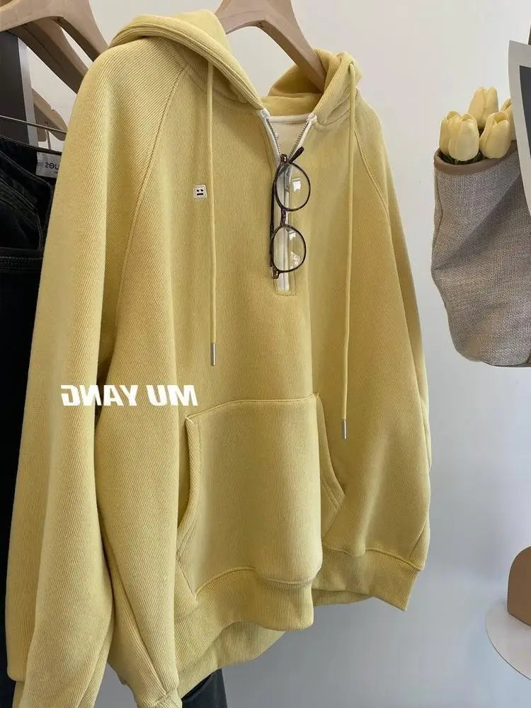 Designed embroidered squirrel hooded sweatshirt for women in spring and autumn loose and versatile American style lazy jacket Street King Limited