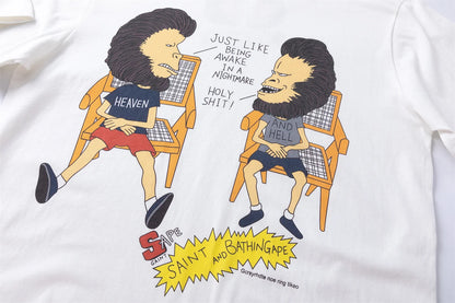 Summer 24ss Cartoon print casual loose round neck pullover short sleeved T-shirt Tops For Men Street King Limited