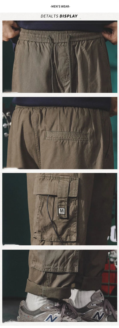 american vintage baggy cargo pants men outdoor sport military tactical sweatpants y2k straight multi pocket overalls trousers unique joggers style 454