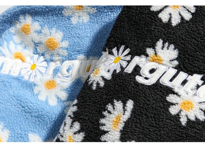 rainbowtouches cotton padded thick parkas jackets streetwear hip hop daisy print fleece warm full zip coats harajuku outwear unique default style 4416