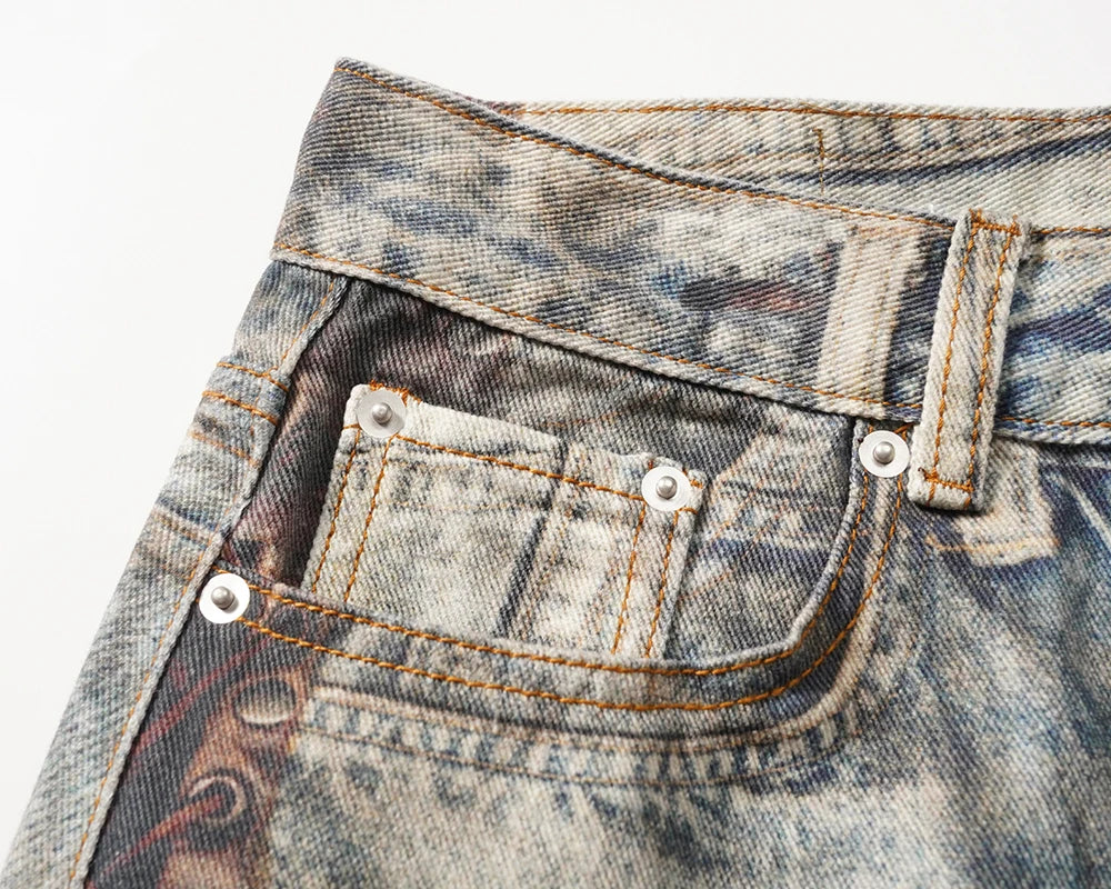 new autumn frayed patchwork baggy jeans pants for men and women straight ripped casual denim trousers oversized loose cargos unique cargo style 5435