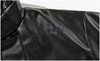 japanese street motorcycle set men thickened stand collar hip hop leather jacket harajuku casual pants 2 pcs bomber suit 2023 unique default style 4341