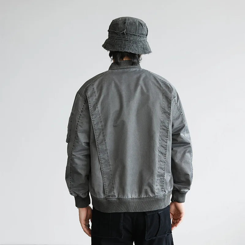 men streetwear fashion hip hop loose casual plus size cargo baseball jacket cityboy spring autumn bomber coat man outerwear combat utility trousers