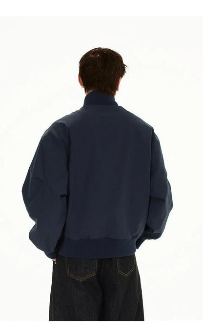 short design stand collar bomber jacket men korean streetwear fashion loose casual vintage bomber jacket coat cityboy outerwear unique shorts style 529