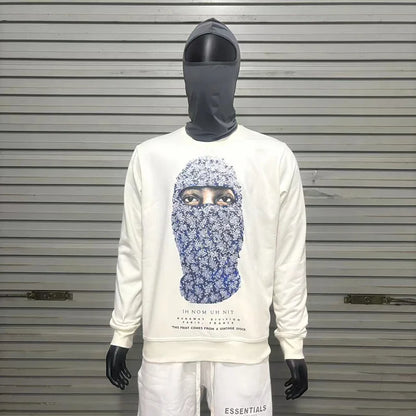 Black Rice White IH NOM UH NIT Hoodies Gold Necklace Masked Men Printing Men Woman Good Quality Casual Sweatshirts Street King Limited