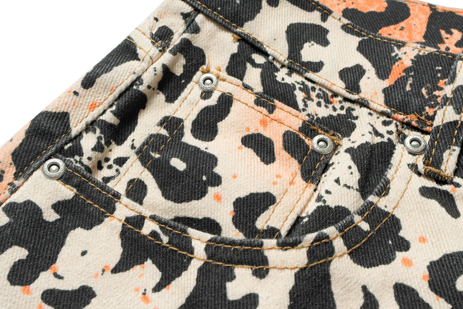 Vintage Leopard Patchwork Straight Baggy Jeans Pants Mens Streetwear Pockets Casual Unisex Denim Trousers Loose Cargo Pants Street King Limited