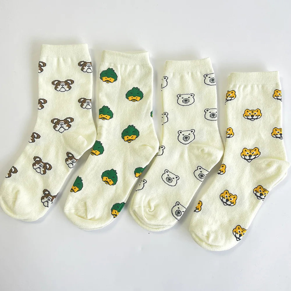 New Novelty Men embroidered Duck Tiger Street Skateboard Harajuku Athlete Socks Parkour Street Cotton Hip Hop one size 22CM a707 Street King Limited
