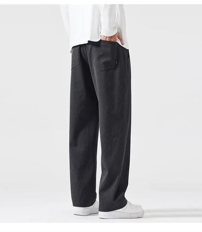 mens trend streetwear fashion loose casual plus size straight wide leg suit pant office man commute work pants trousers unique default style 2085