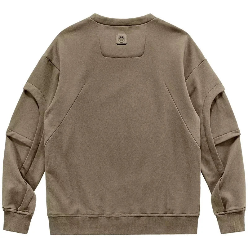 2025 New Patchwork Crewneck Sweatshirt Men's Embroidered Design Long Sleeve Sudaderas Para Hombres High Street Y2K Tracksuit Street King Limited