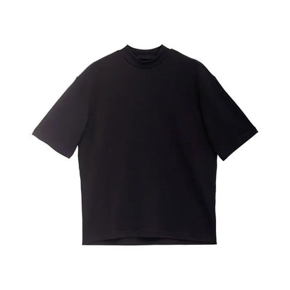 Korean style high-end half turtleneck short-sleeved summer T-shirt for men loose ice-sleeved bottoming shirt y2k trendy ins top Street King Limited