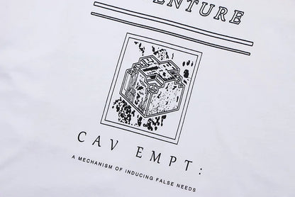 Men Woman CAVEMPT Tops Tee Summer Cotton Slogan Abstract Printing O-Neck Loose Classic All-match Casual C.E Short Sleeve Street King Limited