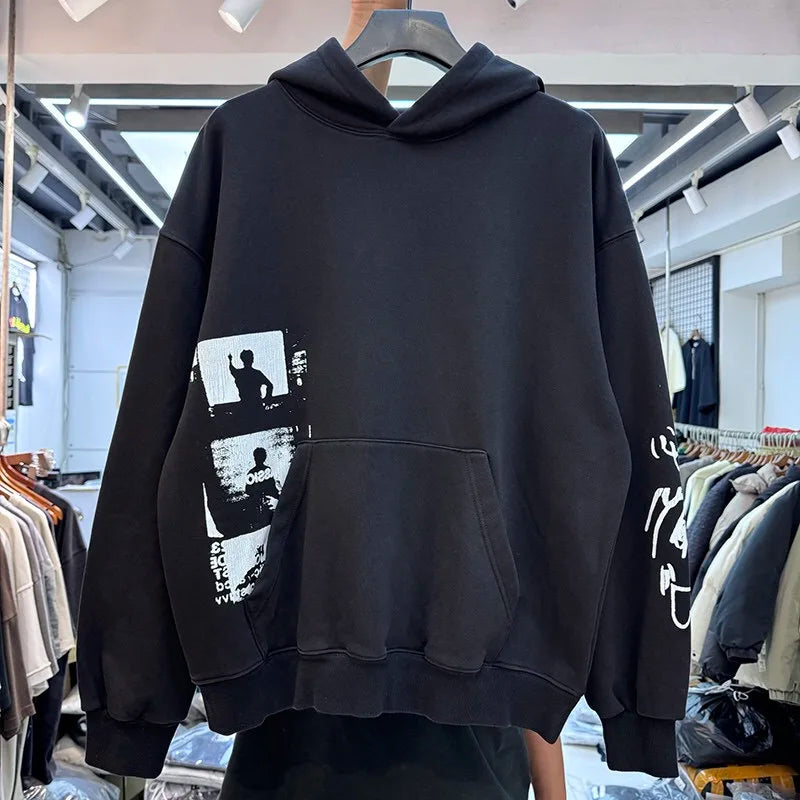 24AW simple printed hoodie Street King Limited