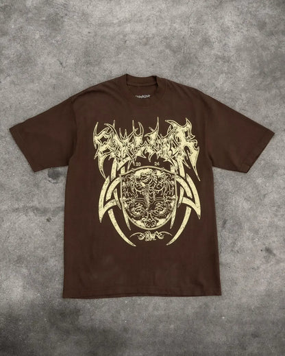 Y2K Streetwear Fashion Shenlong Letters Oversized T-Shirt Men's Retro Casual Loose Harajuku Gothic Short Sleeve Bottoming Shirt Street King Limited