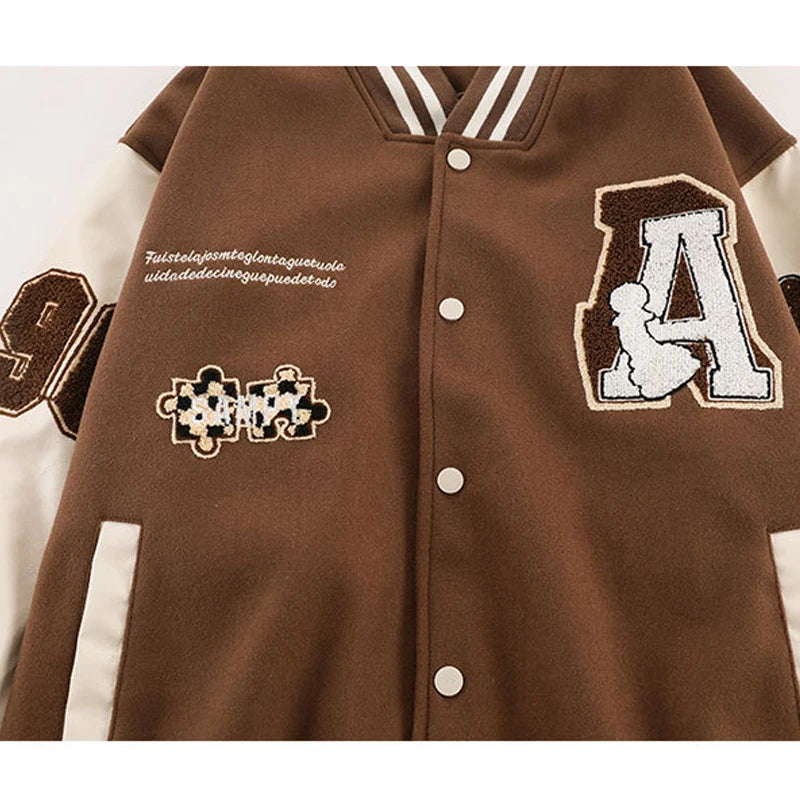 hip hop baseball jacket men streetwear letter embroidery varsity jacket men oversized fashion coat outwear unisex clothing relaxed fit trousers