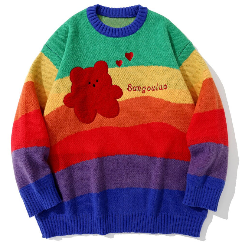 "Rainbow Time" Unisex Men Women Streetwear Graphic Sweater Daulet Apparel