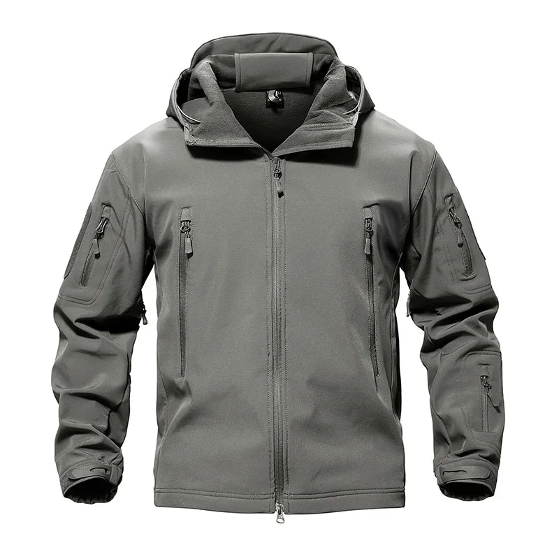 solid waterproof fleece lined jacket mens jacket softshell outwear coat windbreaker outdoor warm clothes with pockets unique default style 4516