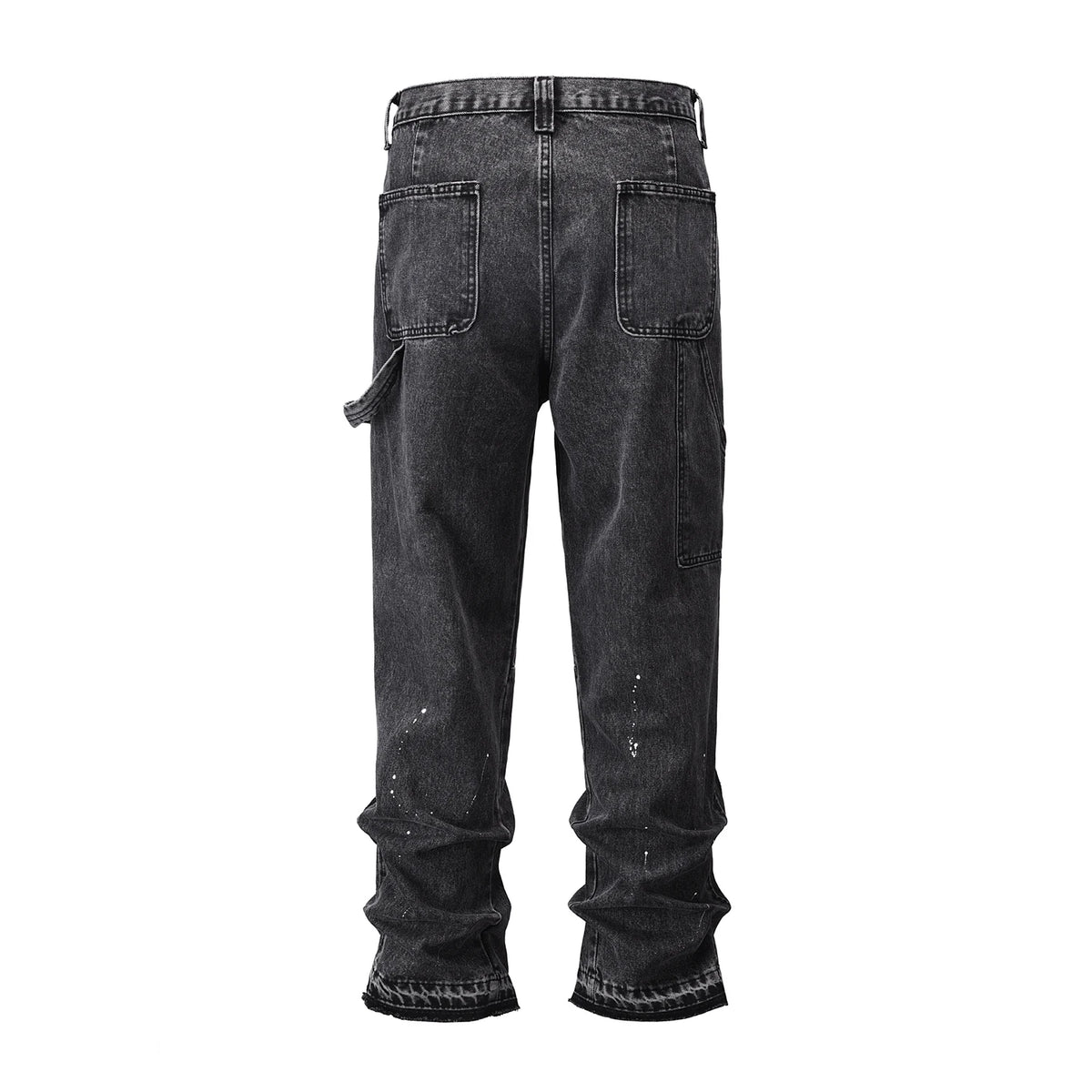 patchwork graffiti black straight denim pants mens vintage patches stitching ink splashed jeans y2k logging cargo pants for male military streetwear pants