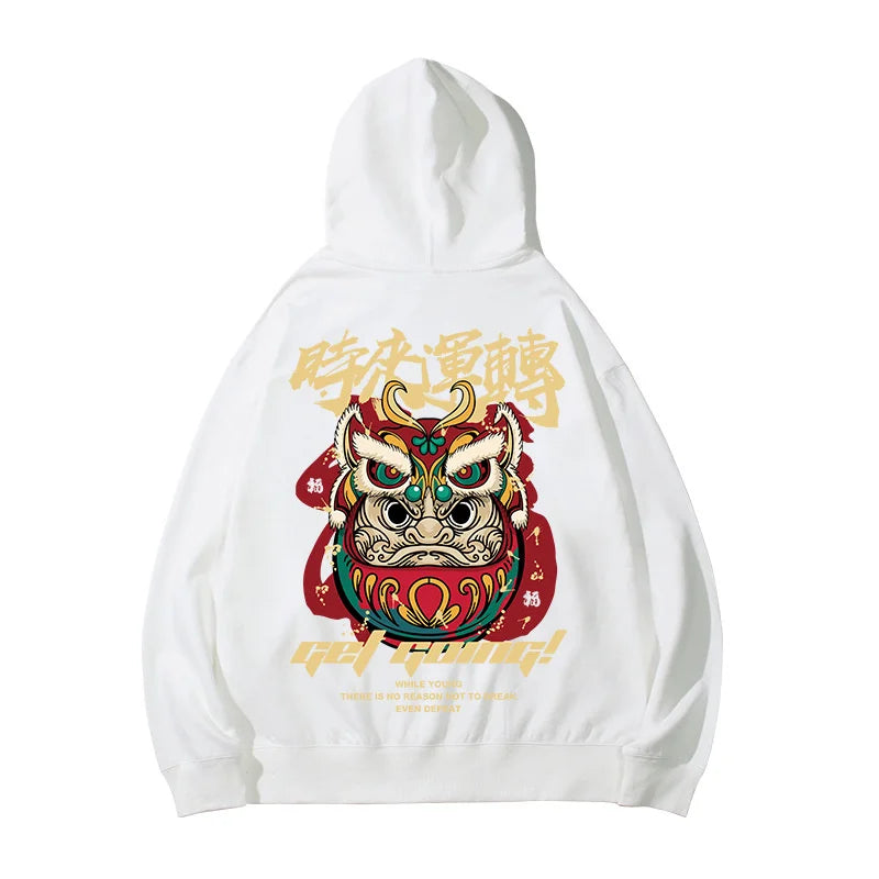 Japanese Streetwear Graphic Print Mens Hoodies Harajuku Fashion Fleece Pullovers Oversized Loose Comfortable Y2K Sweatshirts Street King Limited