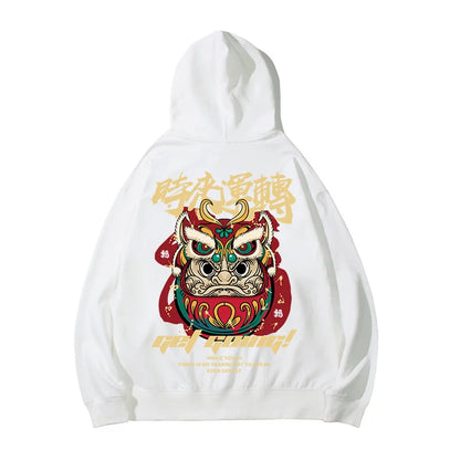 Japanese Streetwear Graphic Print Mens Hoodies Harajuku Fashion Fleece Pullovers Oversized Loose Comfortable Y2K Sweatshirts Street King Limited