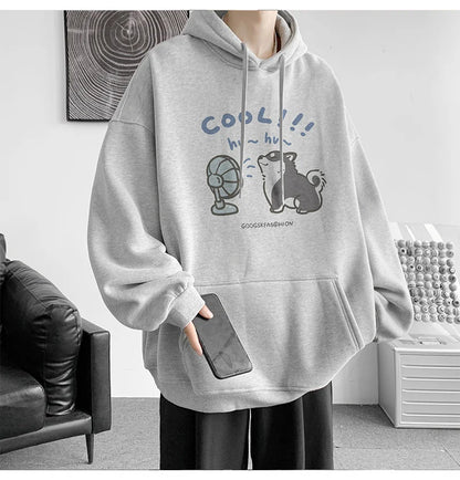 Cool Cartoon Cat Graphic Print Hoodies For Men Y2K Streetwear Clothes Hip Hop Fashion Hooded Sweatshirts Loose Pullover Hoody Street King Limited