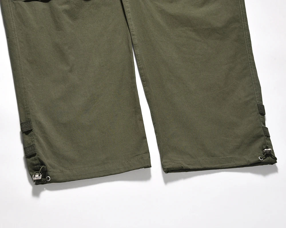 y2k high street multi pockets pleated drawstring cargo pants for men straight pantalones hombre baggy trousers oversized unique cargo style 774