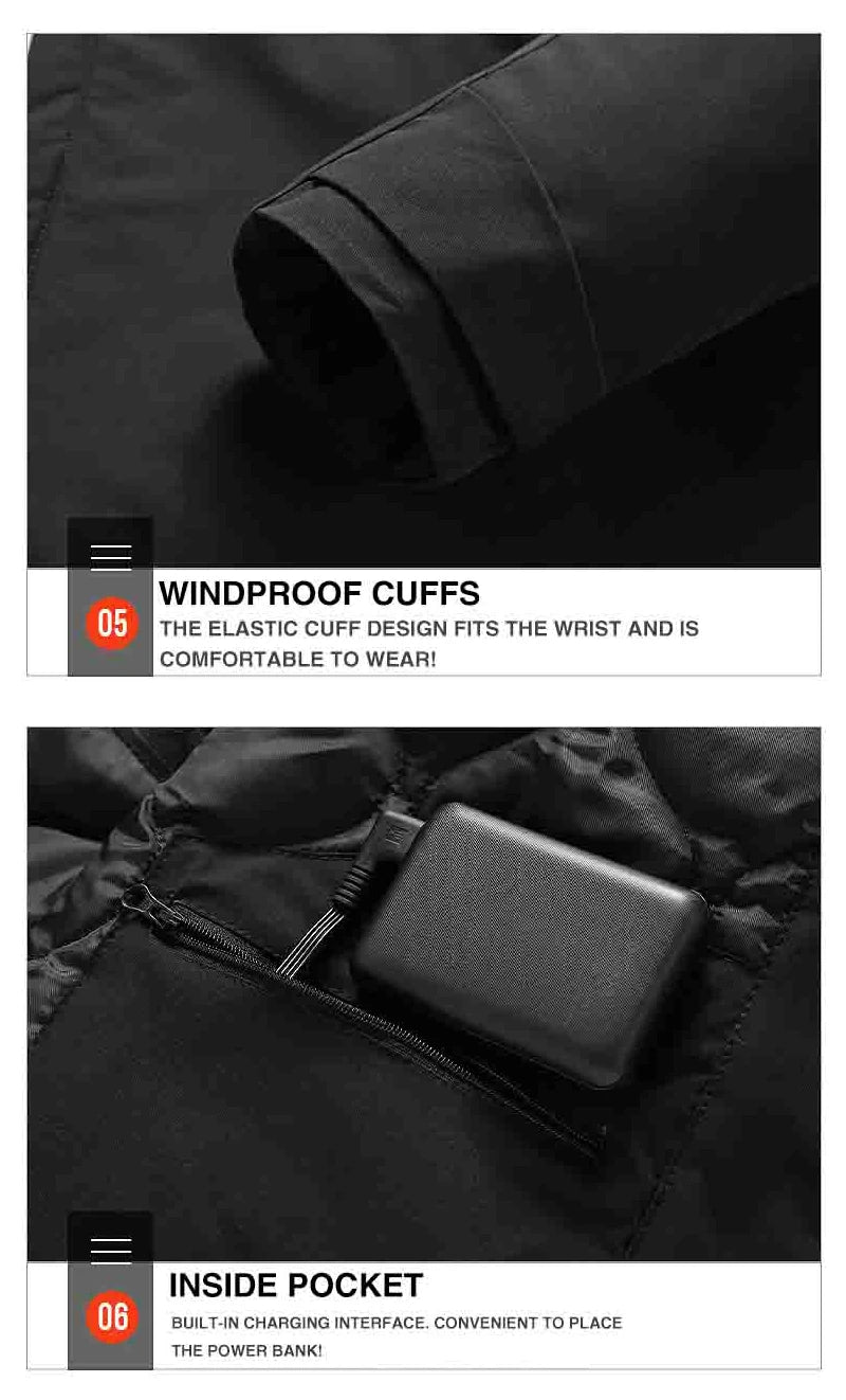 rainbowtouches heating jacket men winter electric heated clothes usb charging waterproof windbreaker heat outdoor skiing coat unique default style 5272