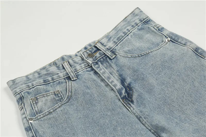 fashion back letters embroidery denim jeans mens casual zipper straight harajuku jean trouser hip hop streetwear pants joggers unique joggers style 4450