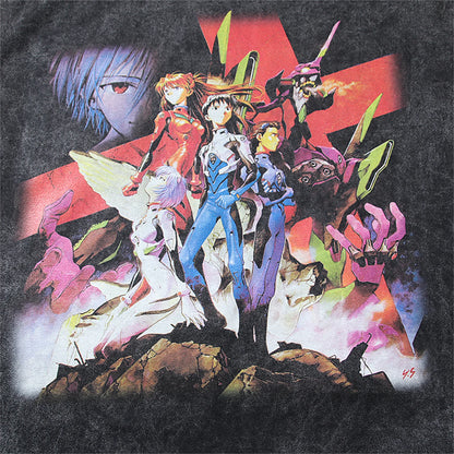 2024 Vintage Retro High-Street Japanese Anime Print High Quality Cotton Casual Tops T-Shirt Street King Limited