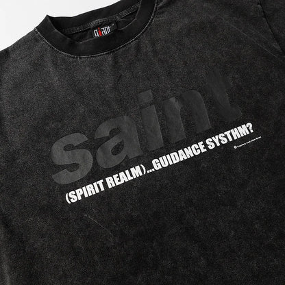 Saint T-shirt Summer Men Woman High Quality Street Hip Hop Chaopai Lovers Loose Casual O-Neck Wash Top Tees Street King Limited