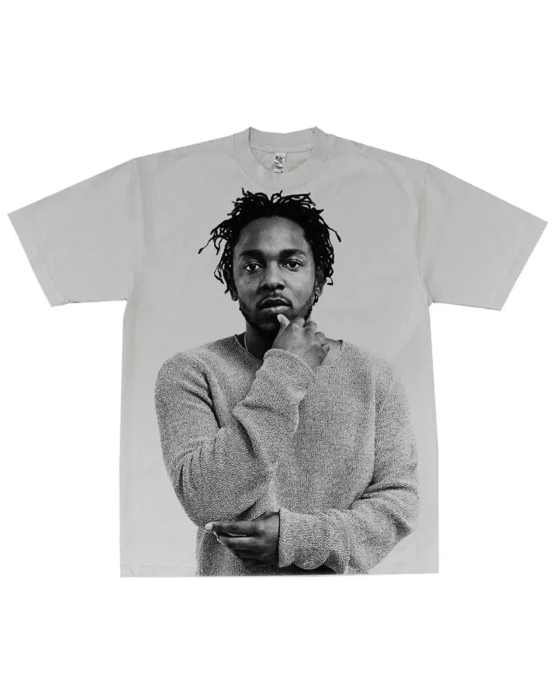 2024 New Trendy Gothic Initials Pattern Printed Oversized T-Shirt Men's Casual Harajuku Fashion Versatile Loose Short Sleeves Street King Limited