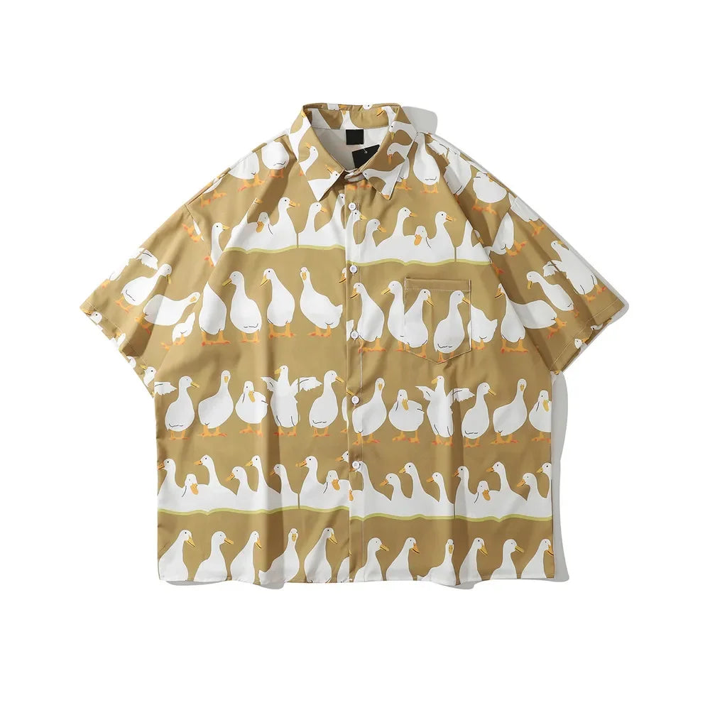 Dark Icon Funny Printed Oversized Men's Shirt 2021 Summer Holiday Hawaiian Shirts Male Top 2 Colors Street King Limited