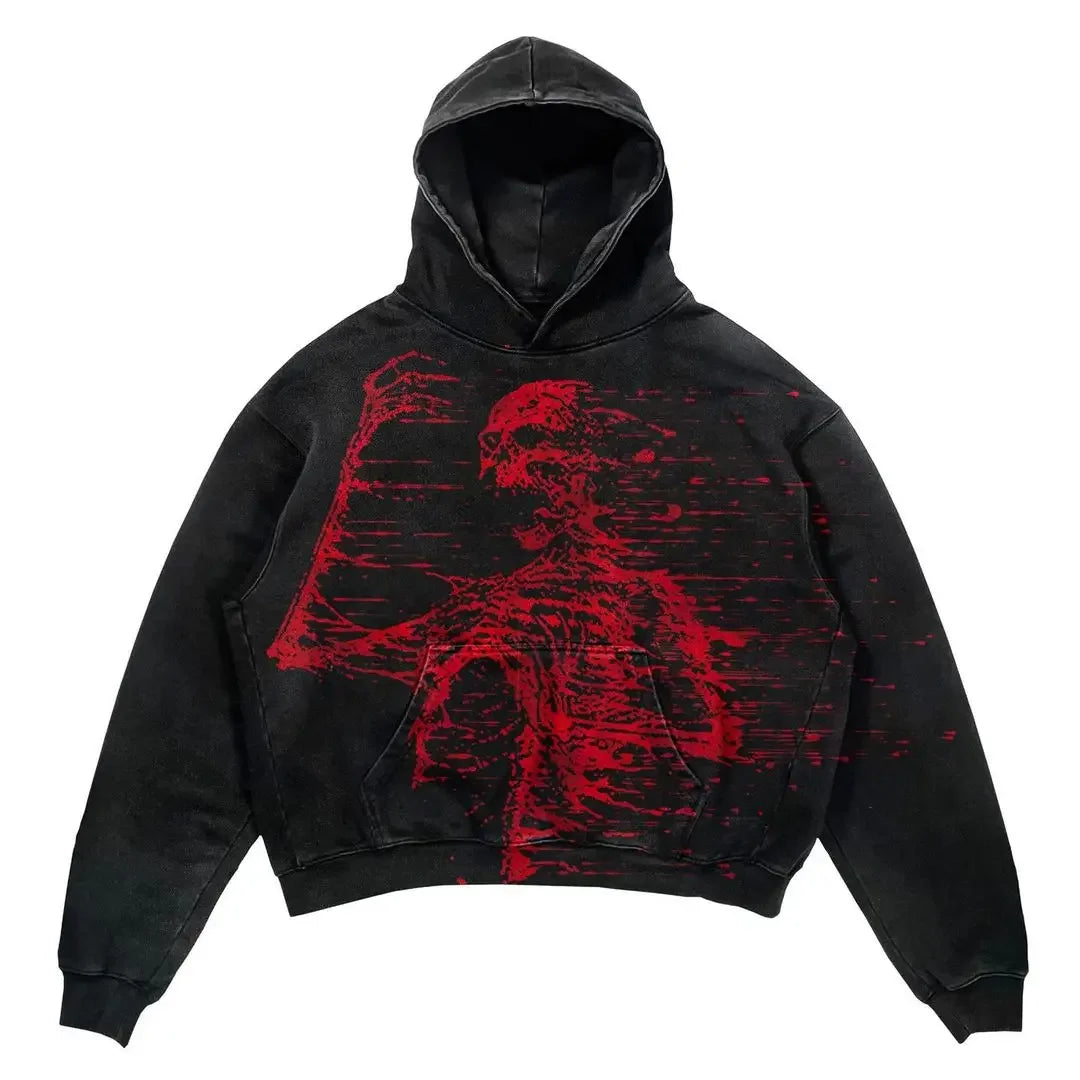 Harajuku Thickened letter print Goth Hoodies Women Oversized Streetwear Hoodie Vintage Tops Sweatshirt Y2k Clothes Men Clothing Street King Limited