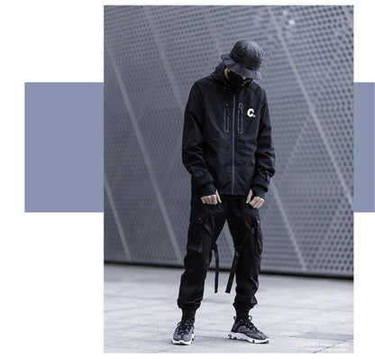 US Size Streetwear Sweatpants Men Jogger Ribbon Pocket Elastic Waist 2022 Fashion Hip Hop Mens Joggers Cargo Black Pants HZ155 Street King Limited