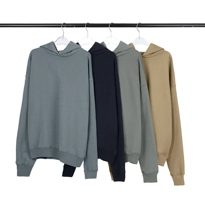 Best Quality Kanye West Hoodies Men Woman Chaopai Plush Shoulder Drop Lovers Loose Casual Solid Color Pullover Sweatshirts Street King Limited