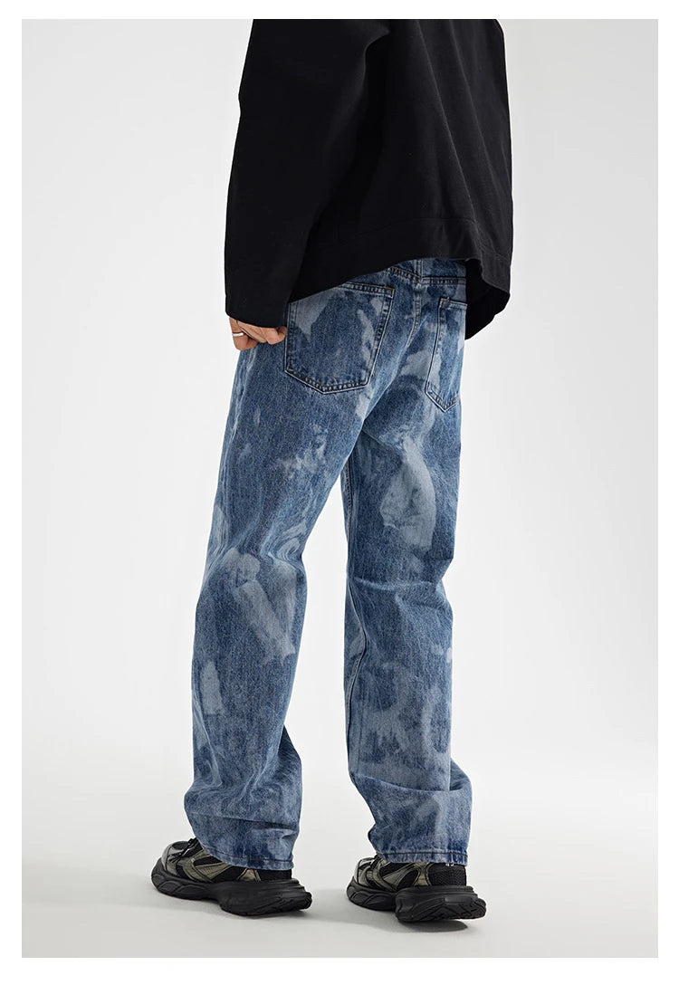 designer human printed denim jeans mens new casual zipper straight hip hop jeans streetwear baggy pants joggers graphic jeans unique joggers style 5153
