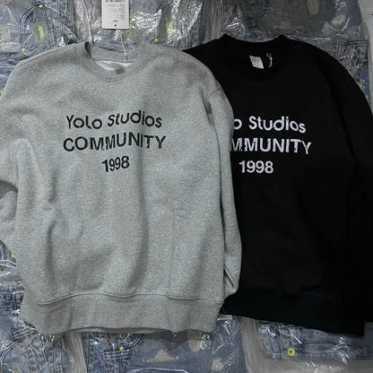 Mottled print jet colored round hoodie Street King Limited