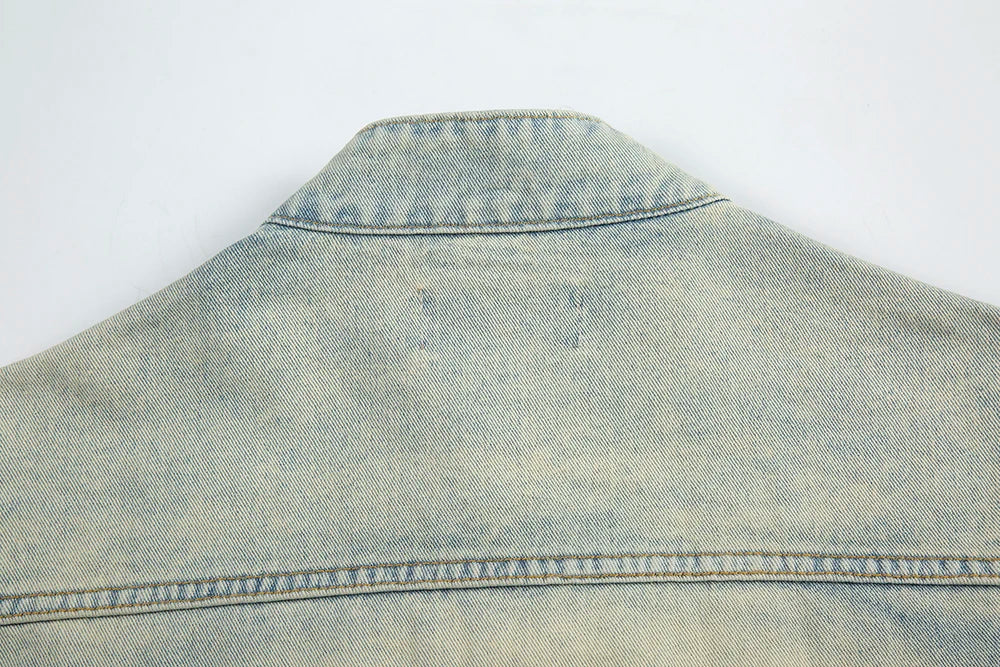 y2k streetwear washed biker jeans jackets for men and women zipper pocket ropa hombre windbreaker denim coat oversized unique jeans style 809
