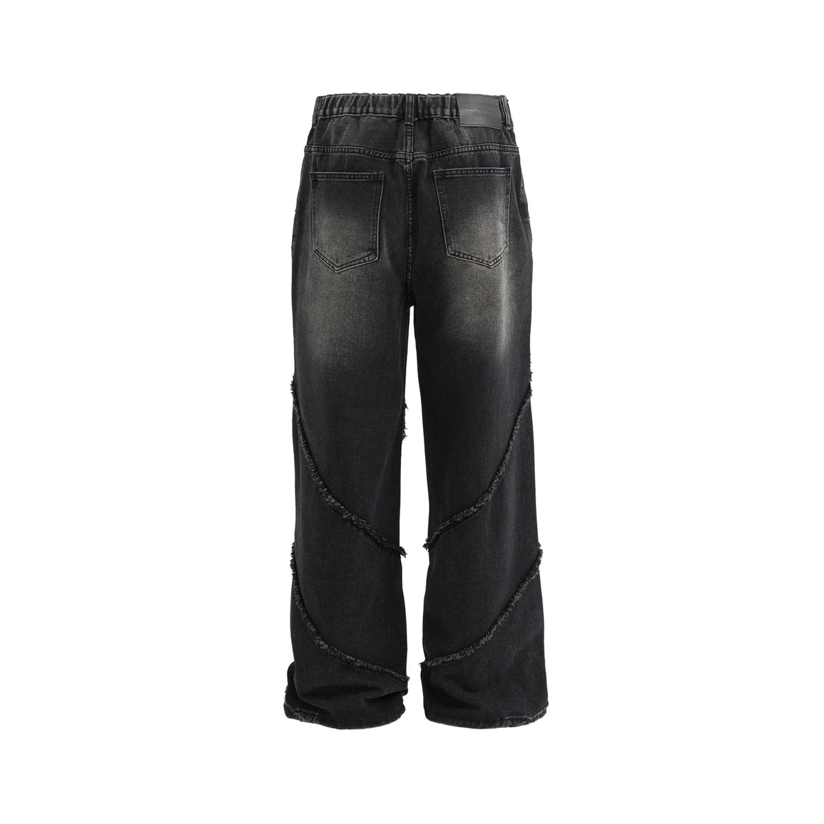 New High Street Wahsed Black Tassel Striped Baggy Jeans for Men and Women Straight Ropa Hombre Vintage Casual Denim Trousers Street King Limited
