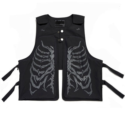"Gothic Skeleton" Unisex Men Women Streetwear Vest Daulet Apparel