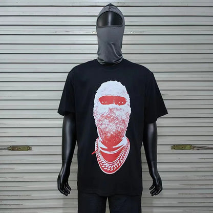 2024ss New IH NOM UH NIT T-shirt Masked Gold Necklace Printing Men Woman Good Quality Chaopai Top Tees Street King Limited