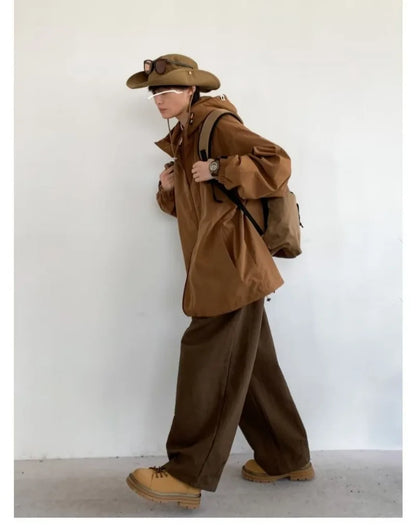 outdoor sports charging jacket mens 2024 spring japanese casual waterproof hooded trench coat multi pocket hiking windbreaker unique default style 2420