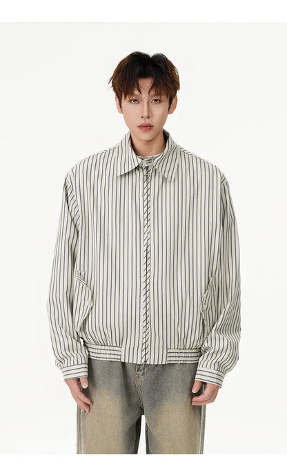 men women spring autumn streetwear fashion loose casual stripe bomber cargo jacket cityboy short coat outerwear unique cargo style 643