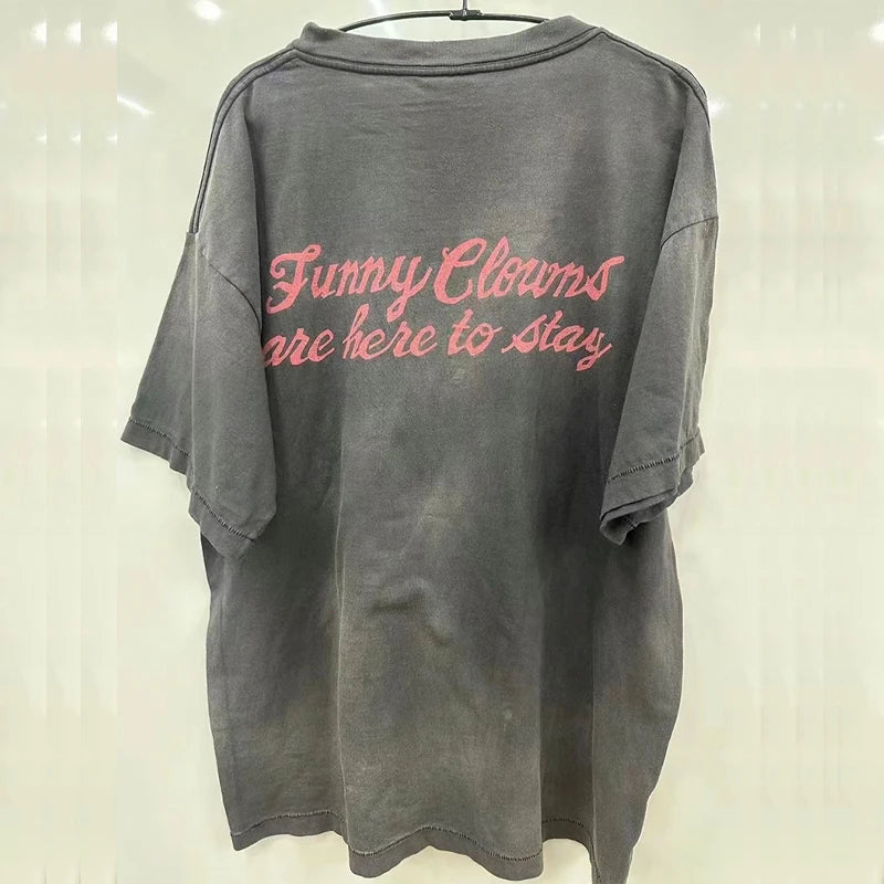 SAINT Short Sleeve Top Tees Men Woman Best Quality Space Exploration Cartoon Photo O-Neck Versatile T Shirt Street King Limited