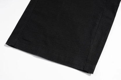 Frayed Black Straight Baggy Cargo Pants for Men Streetwear Y2k Pantalones Hombre Solid Overalls Oversized Casual Trousers Street King Limited