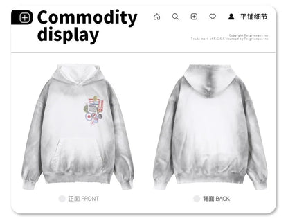 24AW do dirty damage print fleece hoodie Street King Limited
