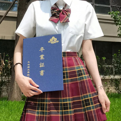 Jk Uniforms Gyaru School Uniform for Girl Student Pleated Skirt Uniform Set Women Short Sleeve Bow Tie Seifuku Japanese Style Street King Limited