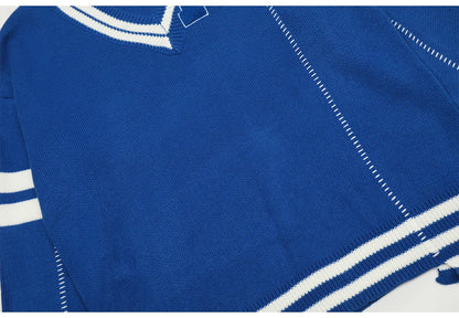 New 2023 Men Luxury Blue Raf P Flocking Stripe Gentleman Classic Cotton Knit Casual Sweaters Pullover Asian Size High Drake #576 Street King Limited