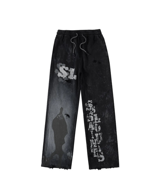 new arrival ssaint louis dirty old graffiti printed drawstring sanitary pants casual sport pants urban fashion pants